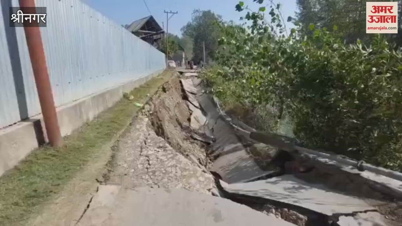 Portion of road collapses on Shallabugh–Paribal route in Ganderbal; locals say repeated warnings were ignored