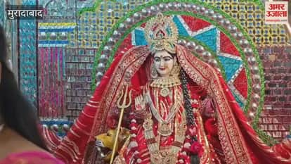 Women reached the temple in Moradabad to worship on Karva Chauth