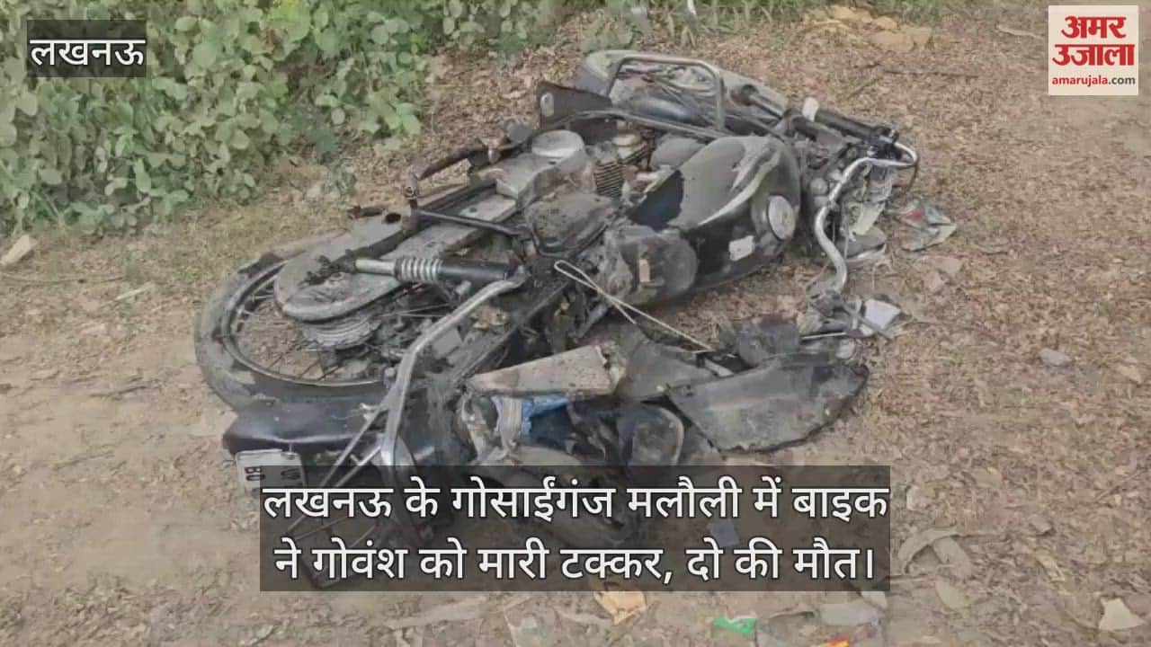 Video : लखनऊ के गोसाईंगंज मलौली में बाइक ने गोवंश को मारी टक्कर, दो की मौत