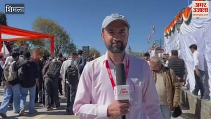 Shimla Crowds gathered at the Ridge to unveil the statue of former Chief Minister Virbhadra Singh