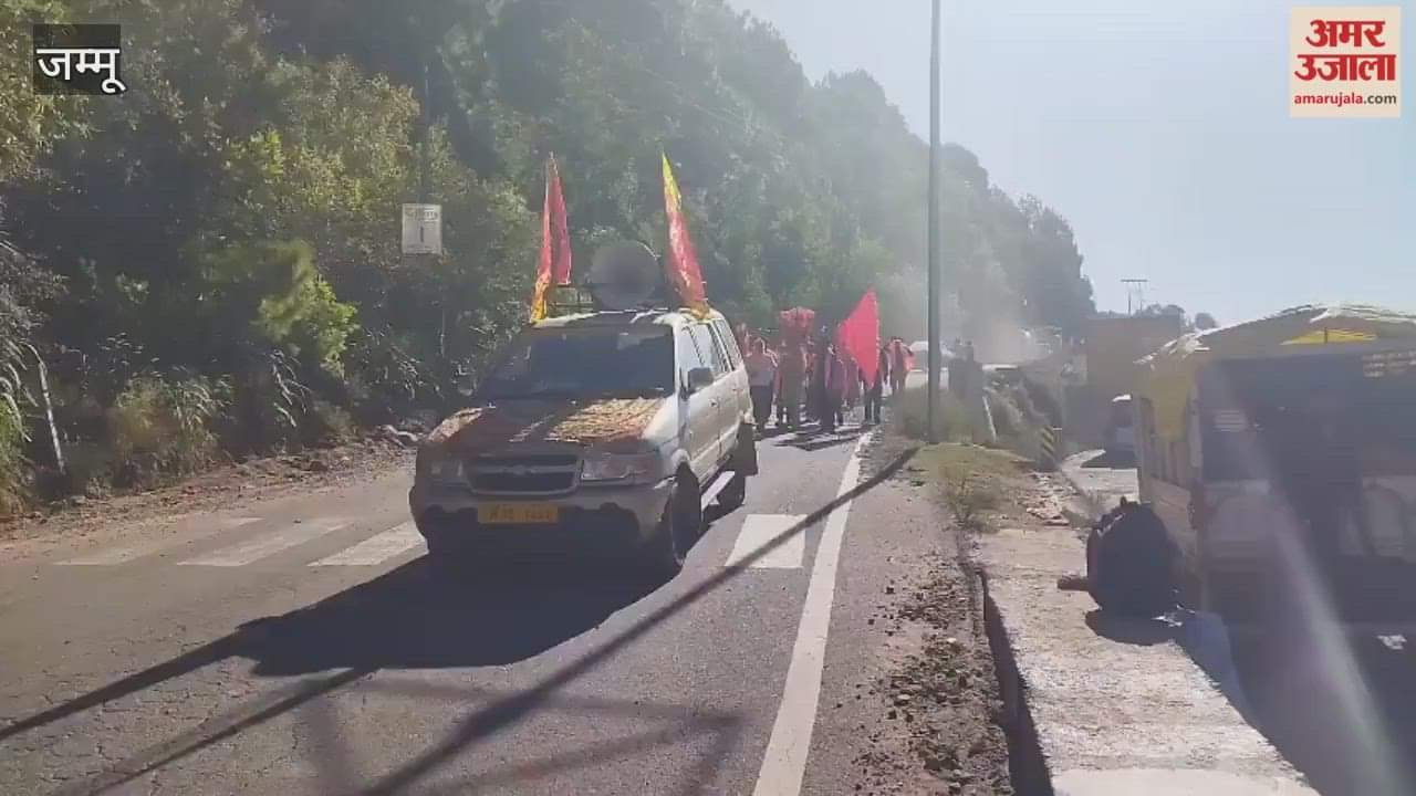 Kothari village resounded with cheers, the 35th walking stick journey to Vaishno Devi began.