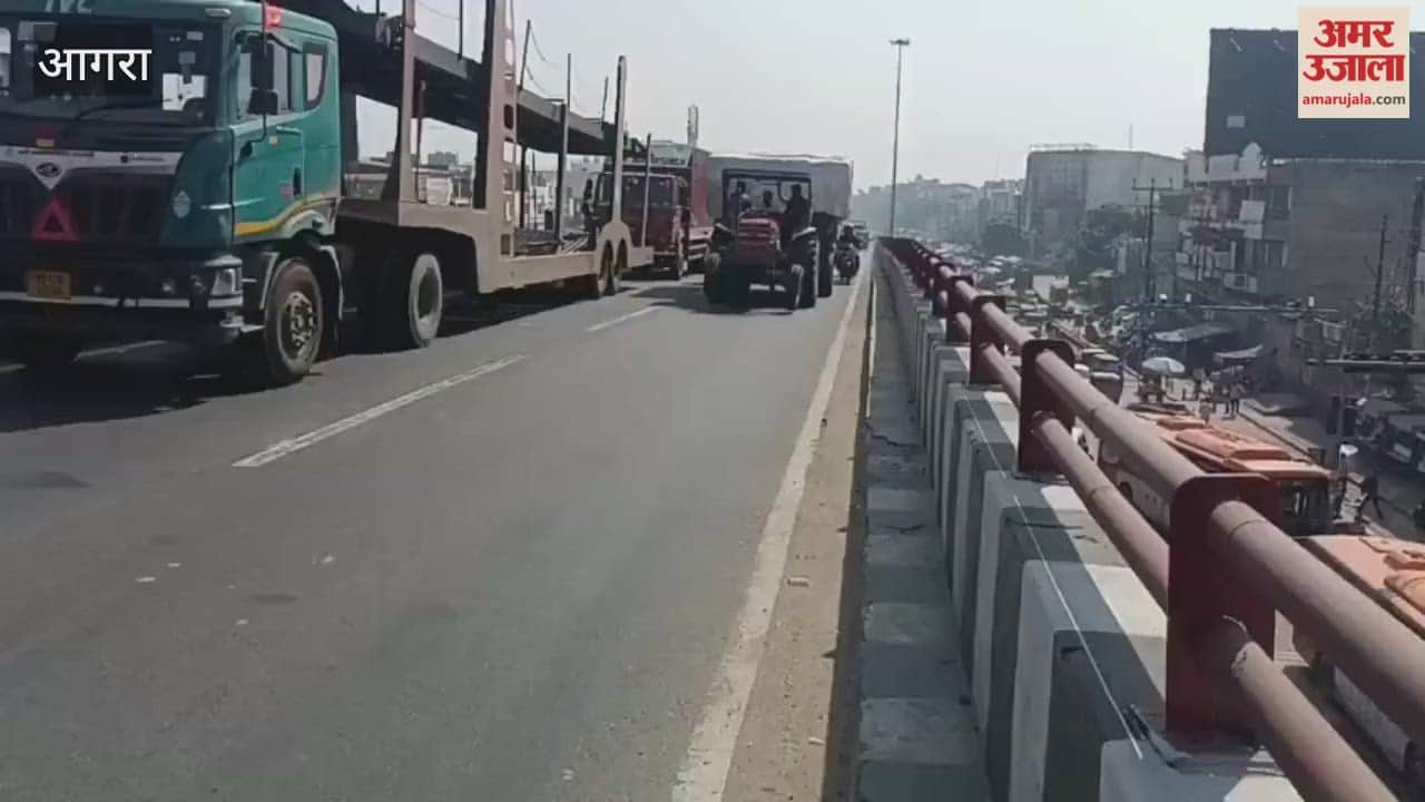 Overloaded tractor trolley filled with bricks went out of control