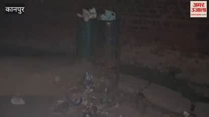 Piles of garbage in front of the Gupta temple in Bhitargaon