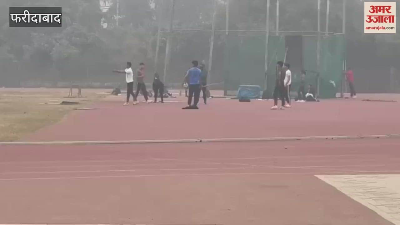 javelin throw athletes continue practice Despite biting cold in Faridabad