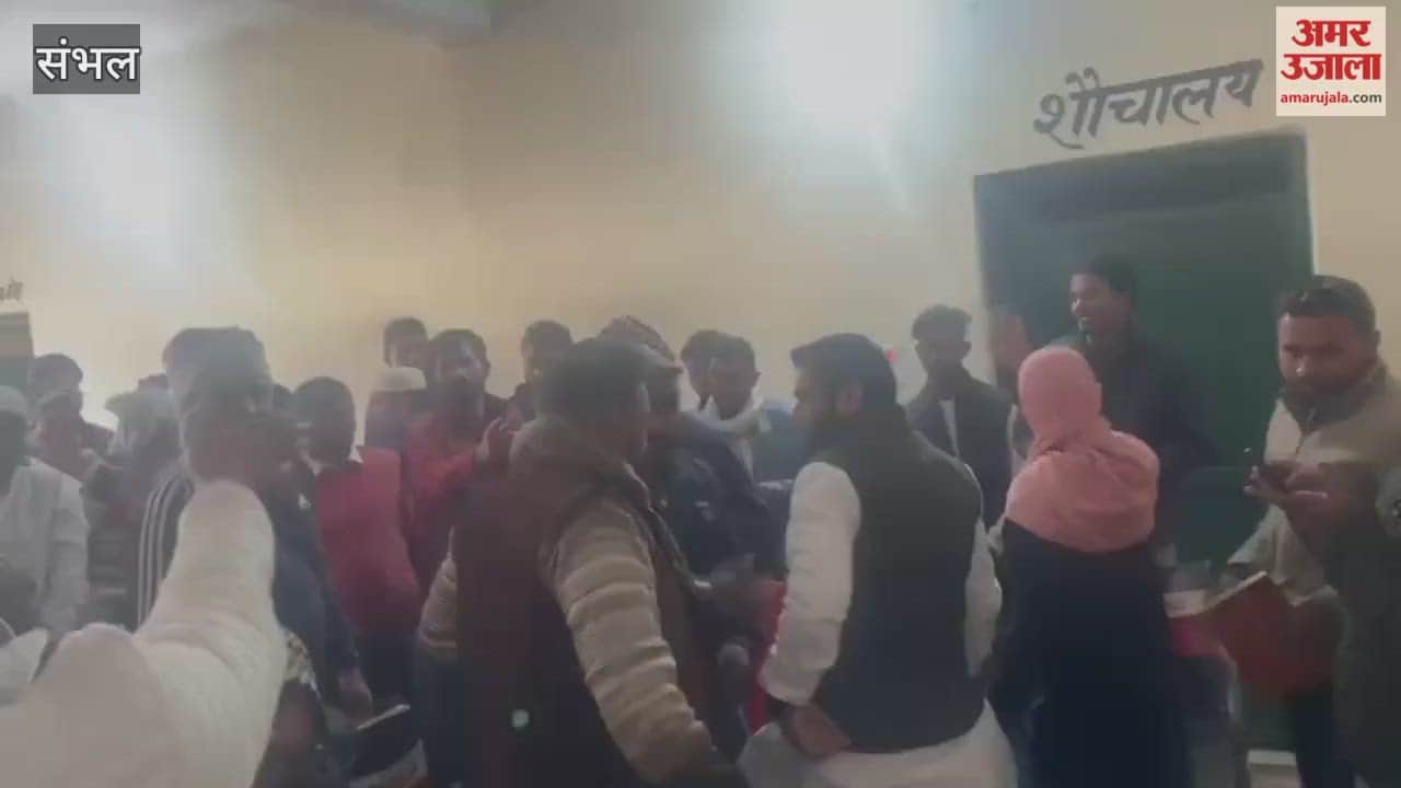 Chairs were thrown during an investigation into fake votes in Sambhal