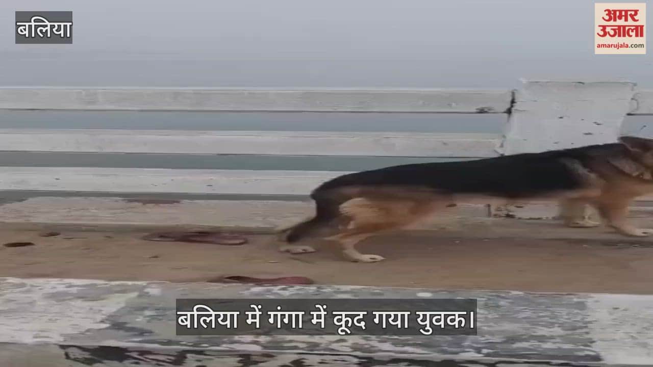 young man jumped into river who went out to walk his dog in ballia