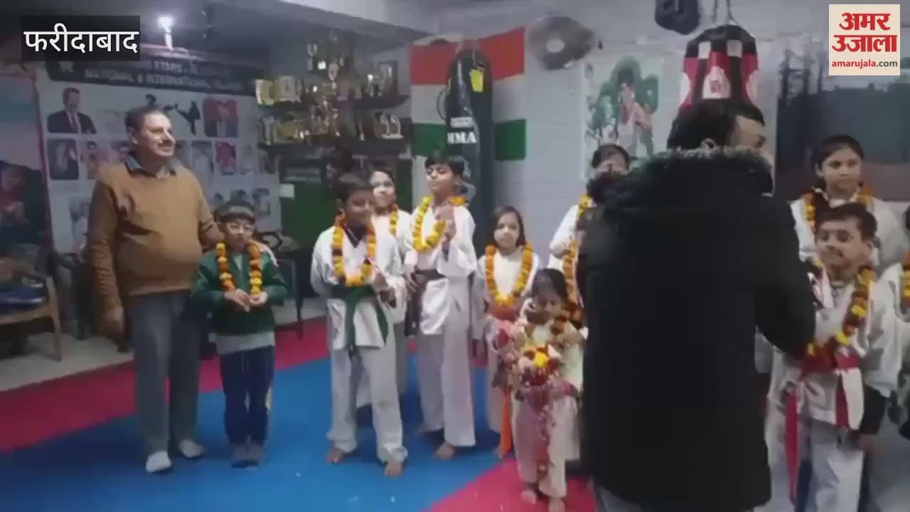 players who returned after winning medals at the International Karate Championship were welcomed