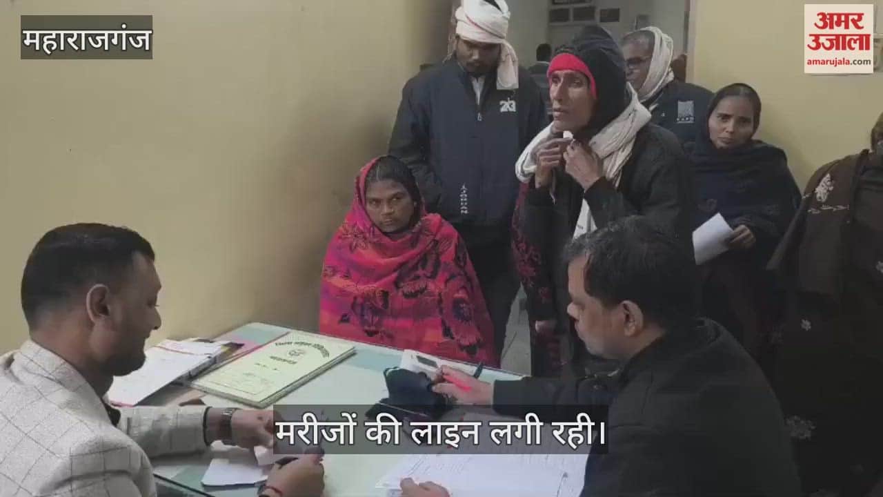 Crowd of patients in the district hospital