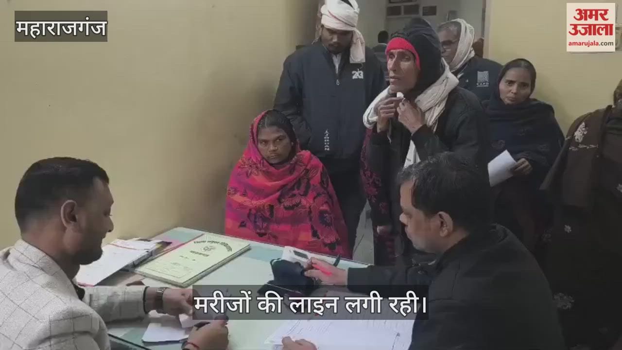 Crowd of patients in the district hospital