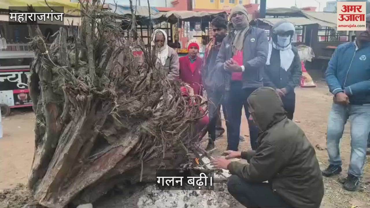 Strong winds increased the melting, people sitting near the bonfire