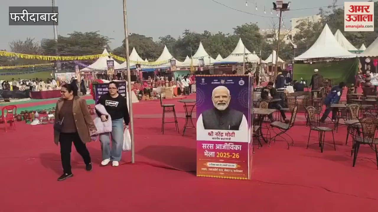 Faridabad People were seen arriving at Saras ajivika mela