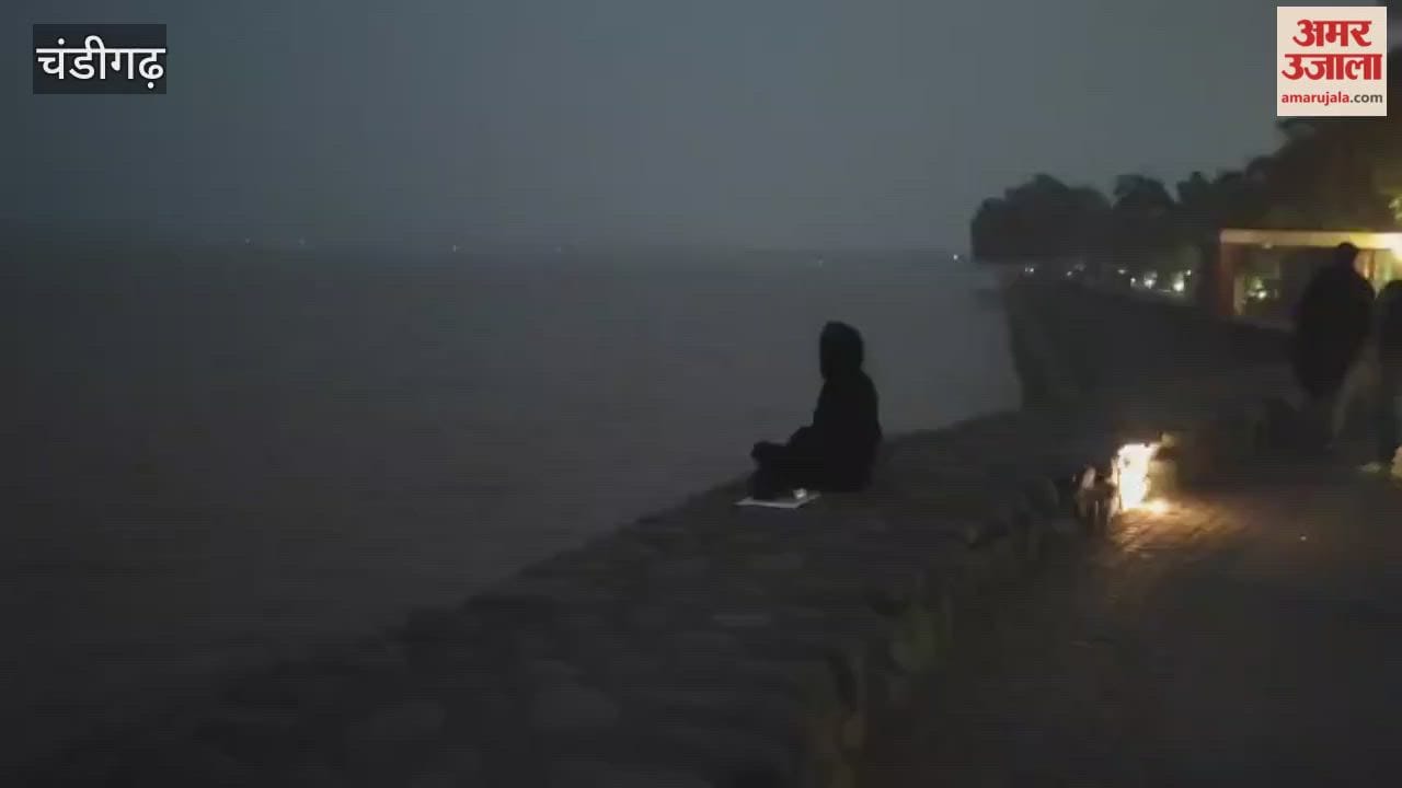 People gathered at Sukhna Lake in Chandigarh to welcome the New Year.