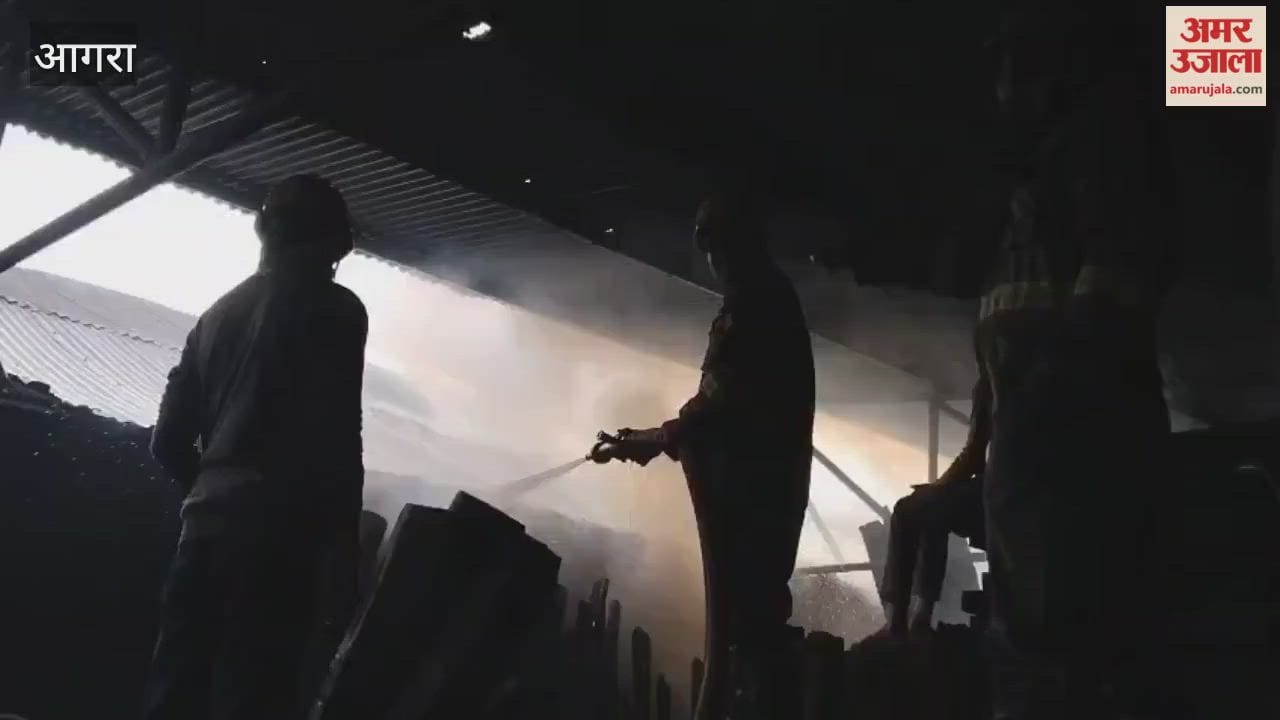 massive fire broke out in a plywood warehouse