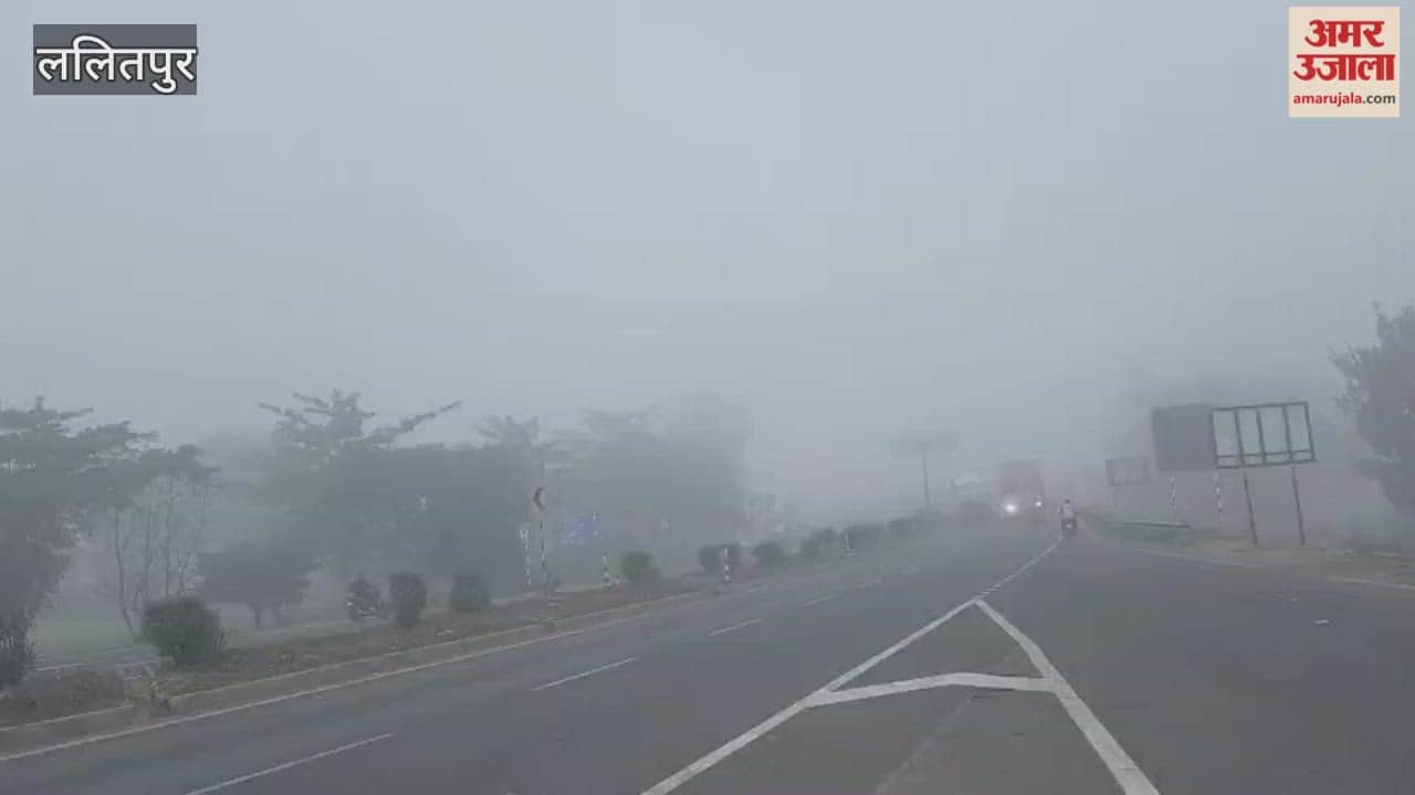 The district was wrapped in a blanket of fog on the first morning of the new year, the speed of vehicles slowed down.