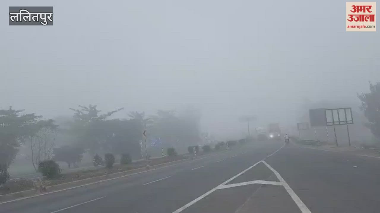 The district was wrapped in a blanket of fog on the first morning of the new year, the speed of vehicles slowed down.