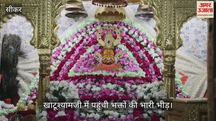 Sikar News: नए साल पर खाटूश्यामजी में पैर रखने तक की जगह नहीं, 10 किमी पैदल चलने के बाद हो रहे बाबा के दर्शन