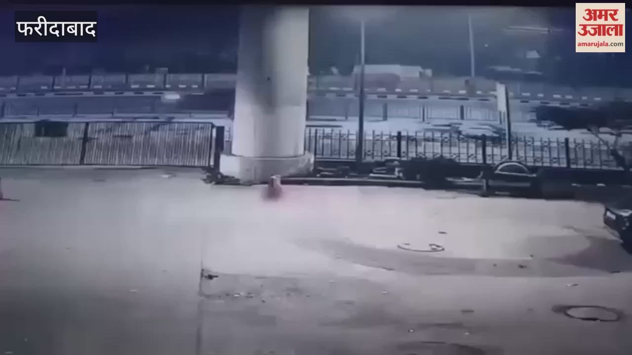 A driver died in Faridabad after his car overturned; the incident was captured on CCTV