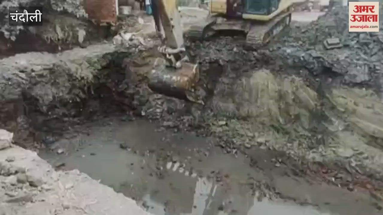 large pit has been dug at vegetable market intersection causing problems for pedestrians