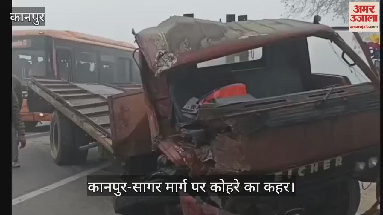 कानपुर: बरनाव मोड़ पर ट्रक और डीसीएम की भिड़ंत…चालक की मौत
