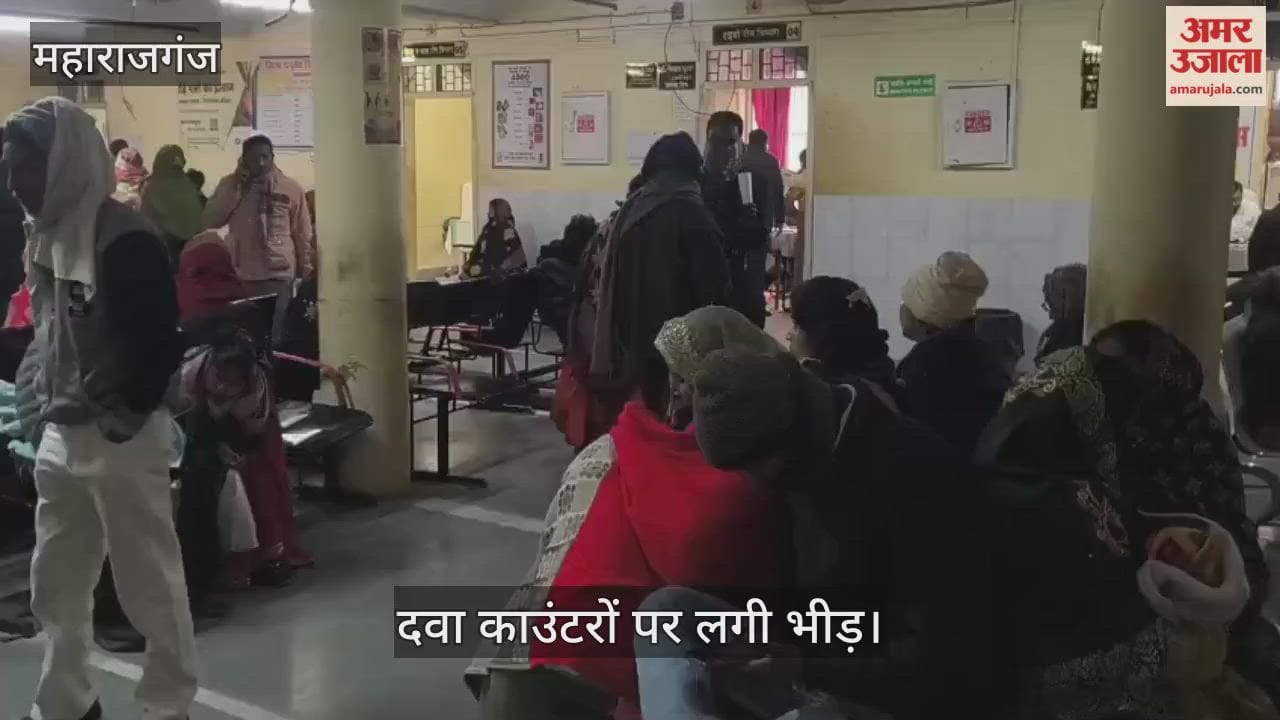 Crowd of patients in the district hospital