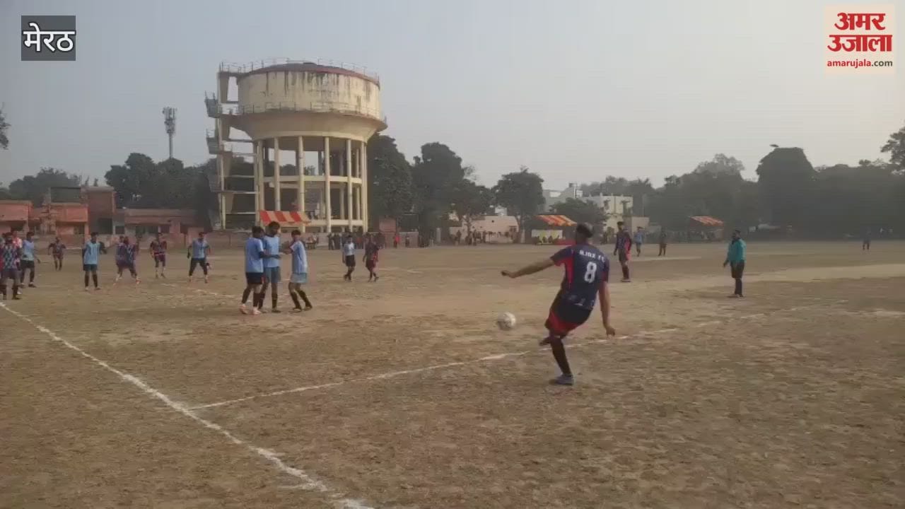 Players scored goals in the Durga Singh Trophy football tournament held at the artillery ground.
