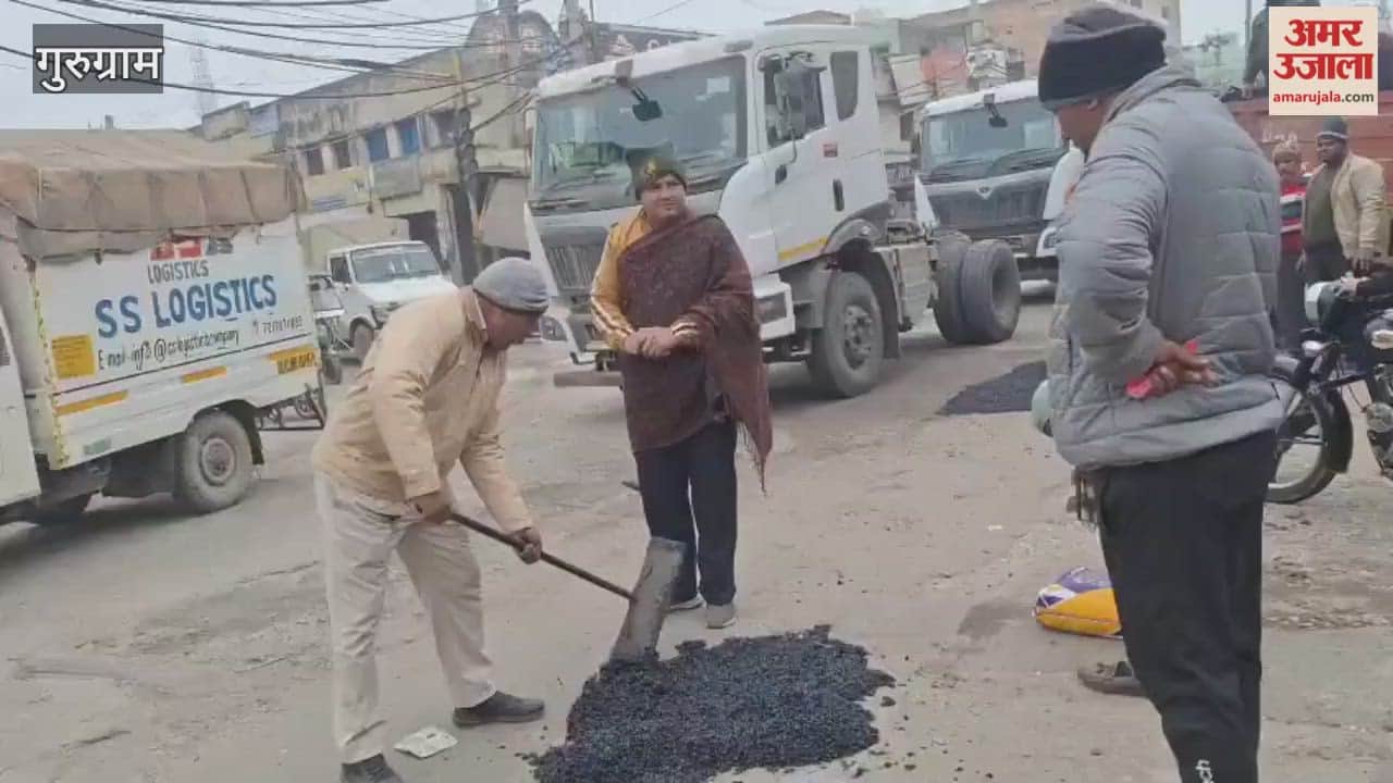 Work has begun to fill potholes on the roads of Pataudi