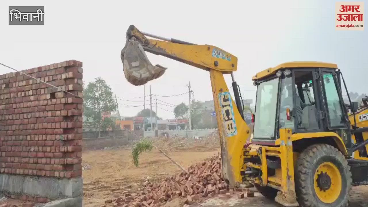 Construction demolished in an illegal eight-acre colony on the Bhiwani-Tosham road