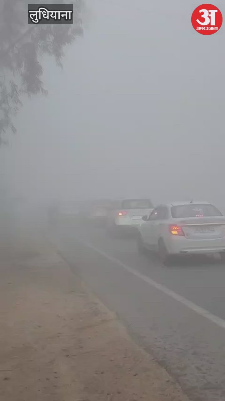 लुधियाना में गहरी धुंध, वाहन चालकों को आई परेशानी