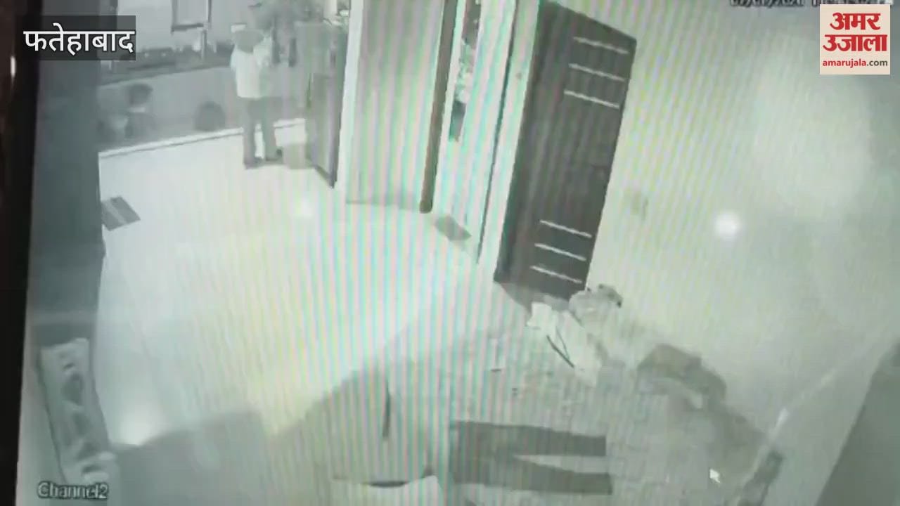 thief stole jewelry and cash worth lakhs of rupees from the house of a sports department clerk in Tohana, Fatehabad; the incident was captured on CCTV