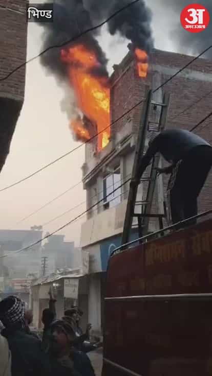 A massive fire broke out in a furniture warehouse due to a short circuit, causing losses worth lakhs.