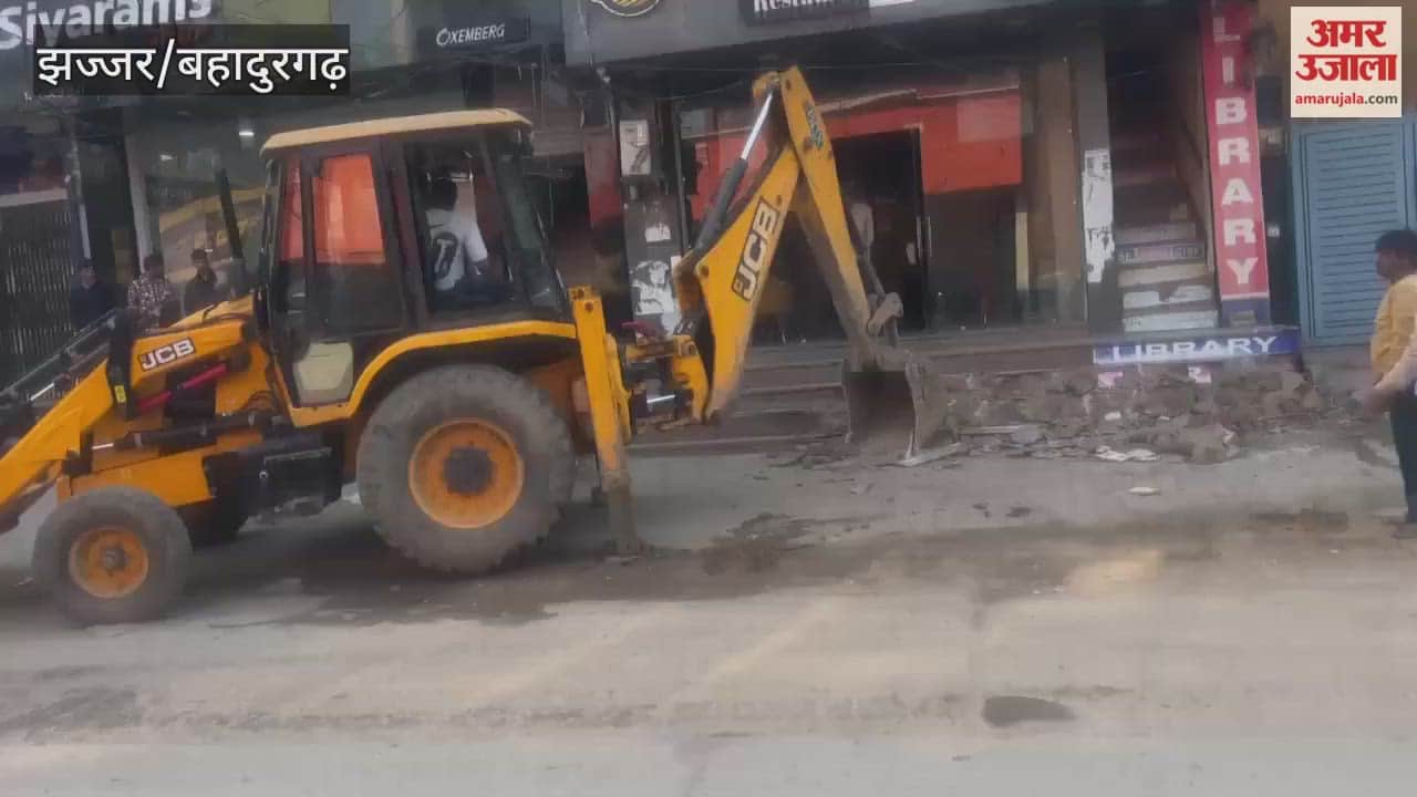 In Jhajjar, the municipal council continued its anti-encroachment drive for the second day, demolishing permanent structures.