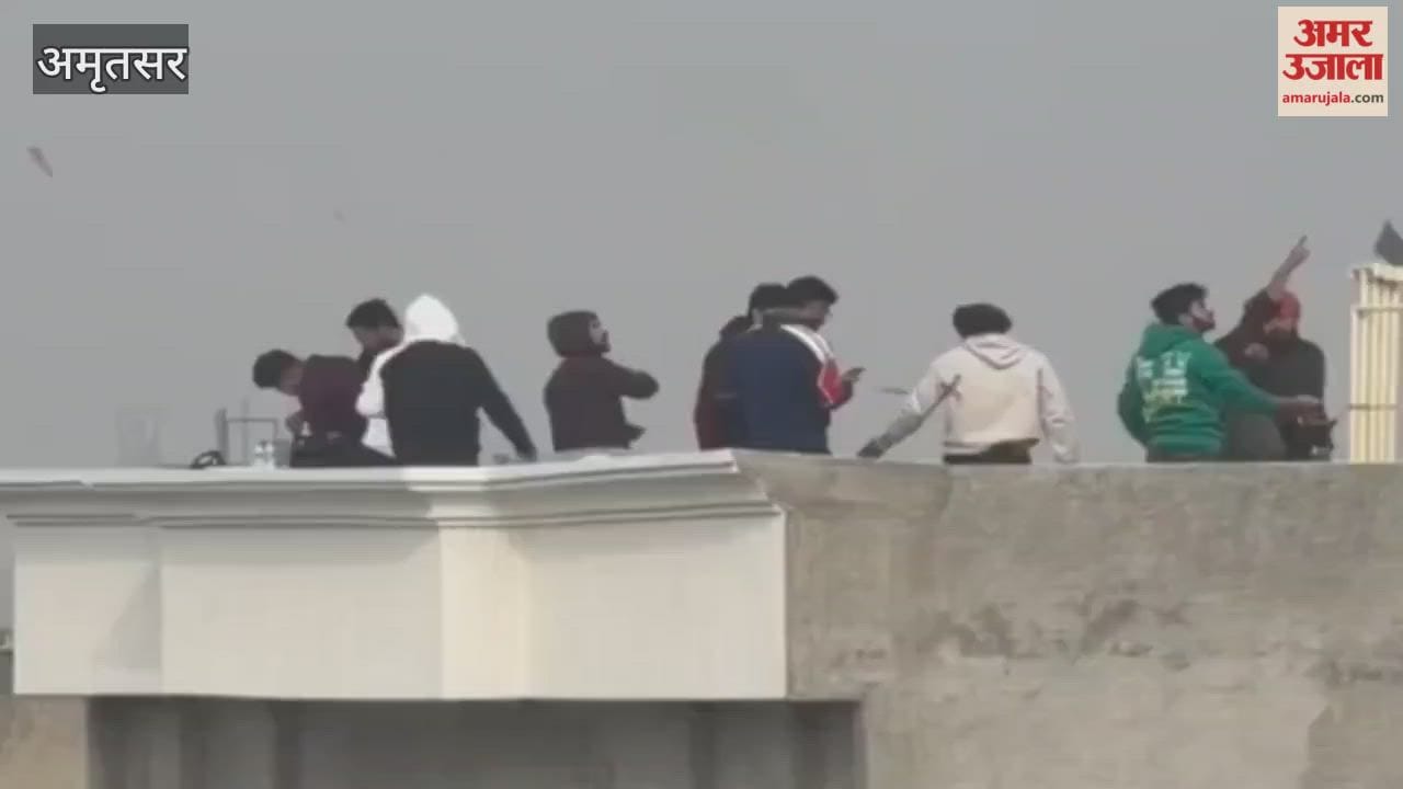 young men engaged in kite flying and also fired guns in Amritsar