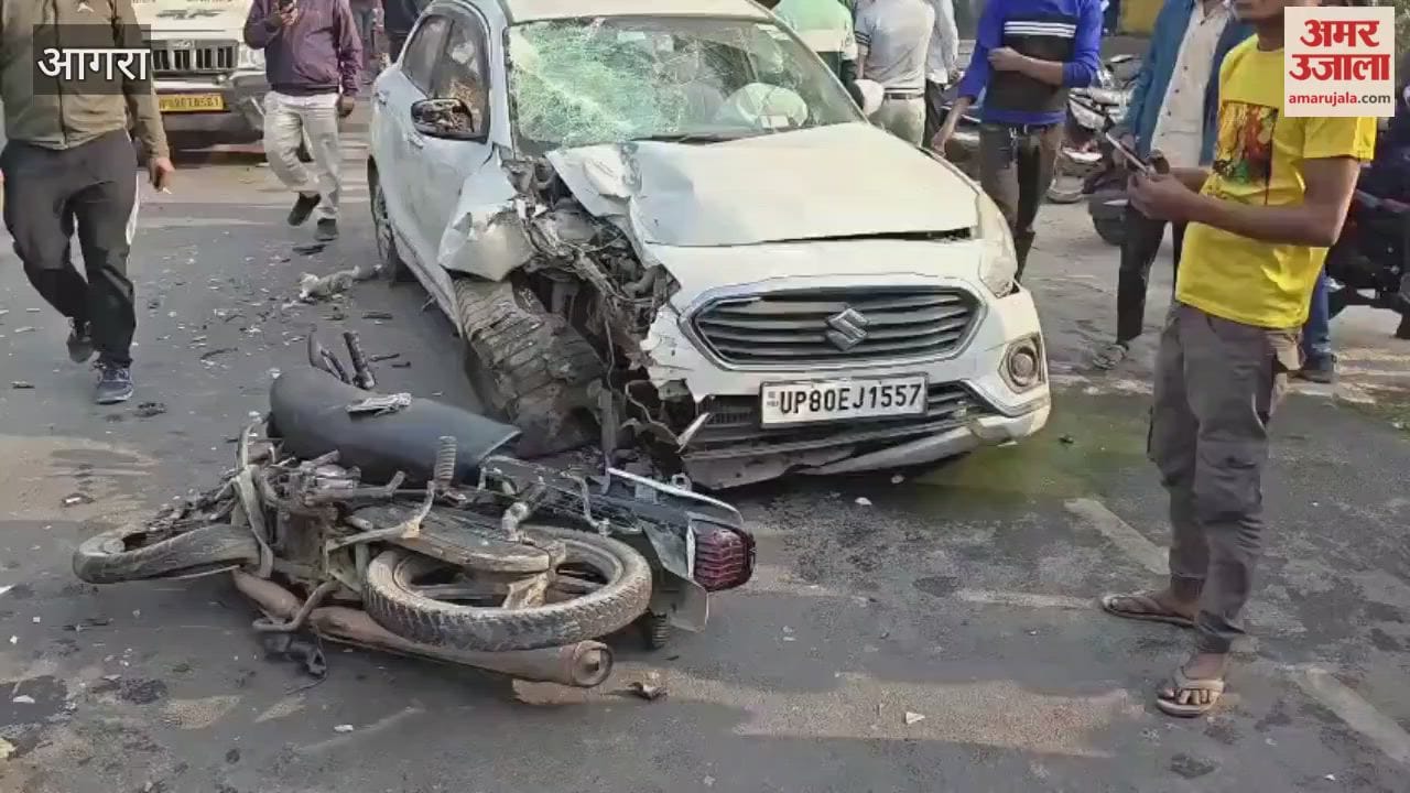 speeding car ran over motorcyclists on agra-fatehabad road, one killed