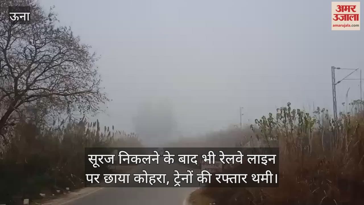 Even after sunrise, fog covered the railway line, slowing down the speed of trains.