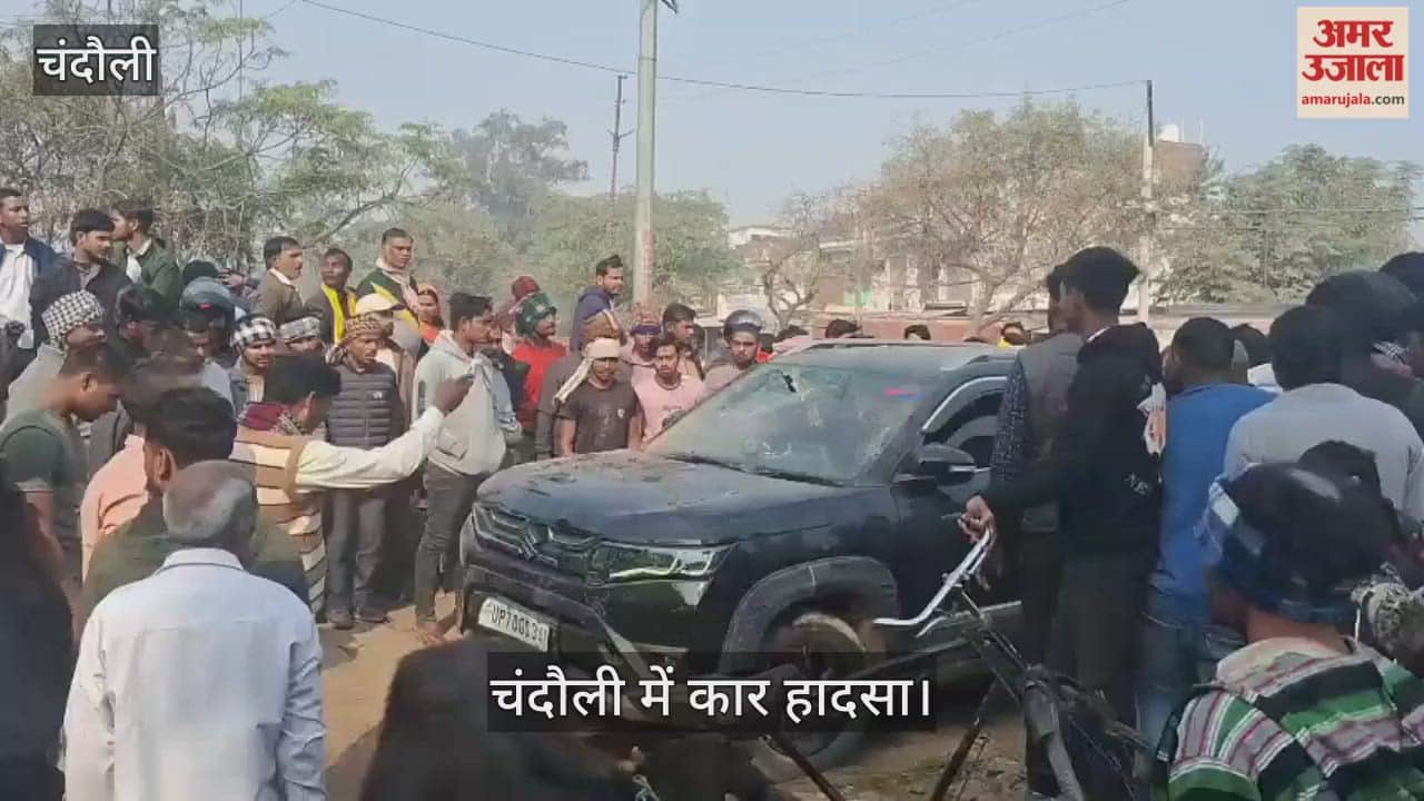 police car brake failure collided with an auto-rickshaw and then crashed into tin shed in Chandauli