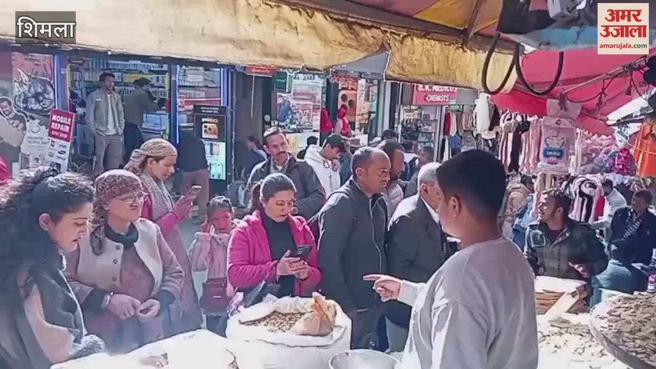 Shimla Crowds of people gathered in markets for shopping a day ahead of Lohri festival