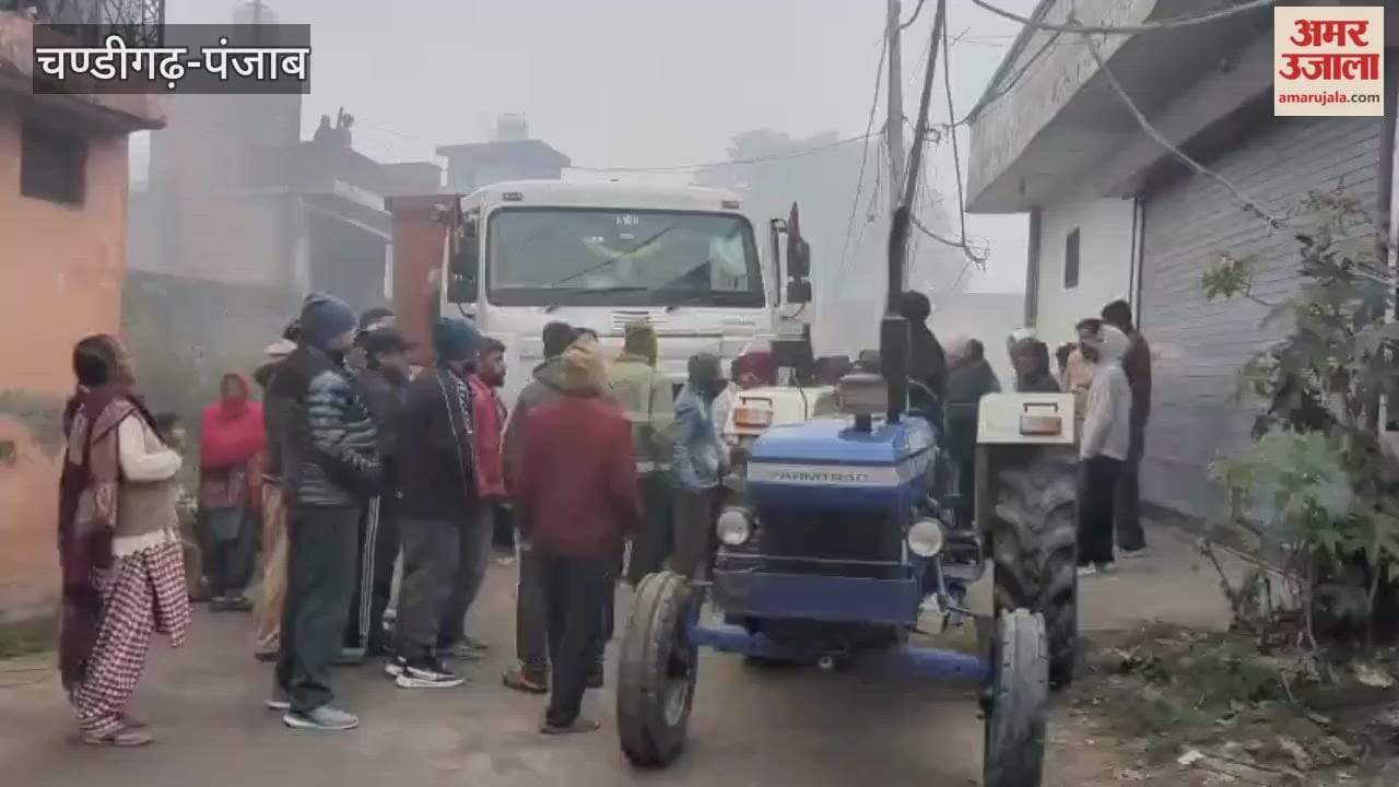 motorcycle was hit by a truck in Pathankot rider narrowly escaped unhurt