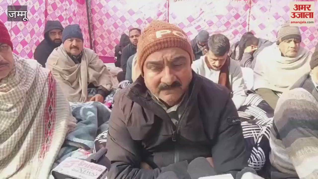 Sarpanch Pawan Salathia begins indefinite hunger strike against MLA Sham Lal Sharma.