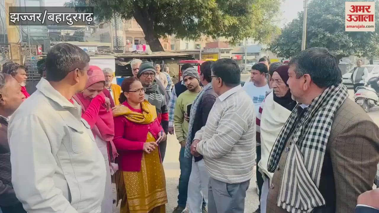 chairperson inspected the cleanliness arrangements at the grain market in Bahadurgarh and had the area swept on the spot