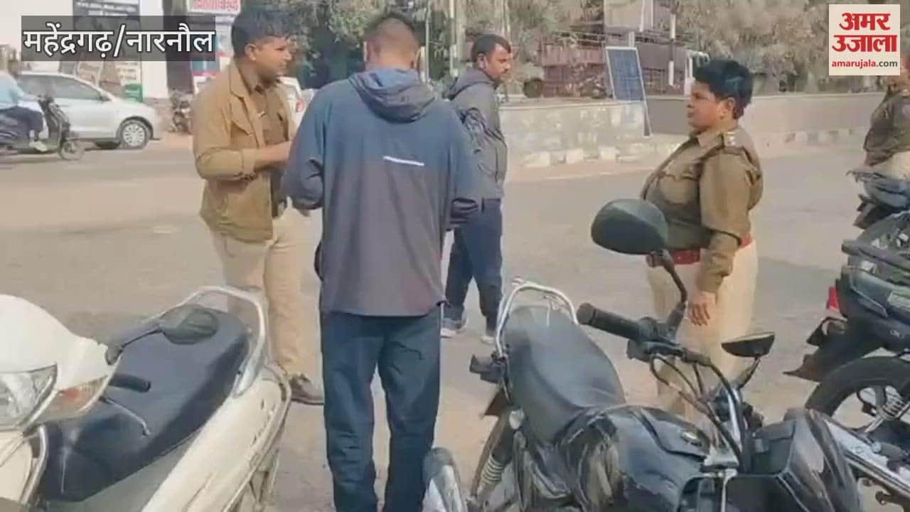 In Mahendragarh, the Durga Shakti police issued fines worth Rs. 50,000 for 10 vehicles and impounded two motorcycles.