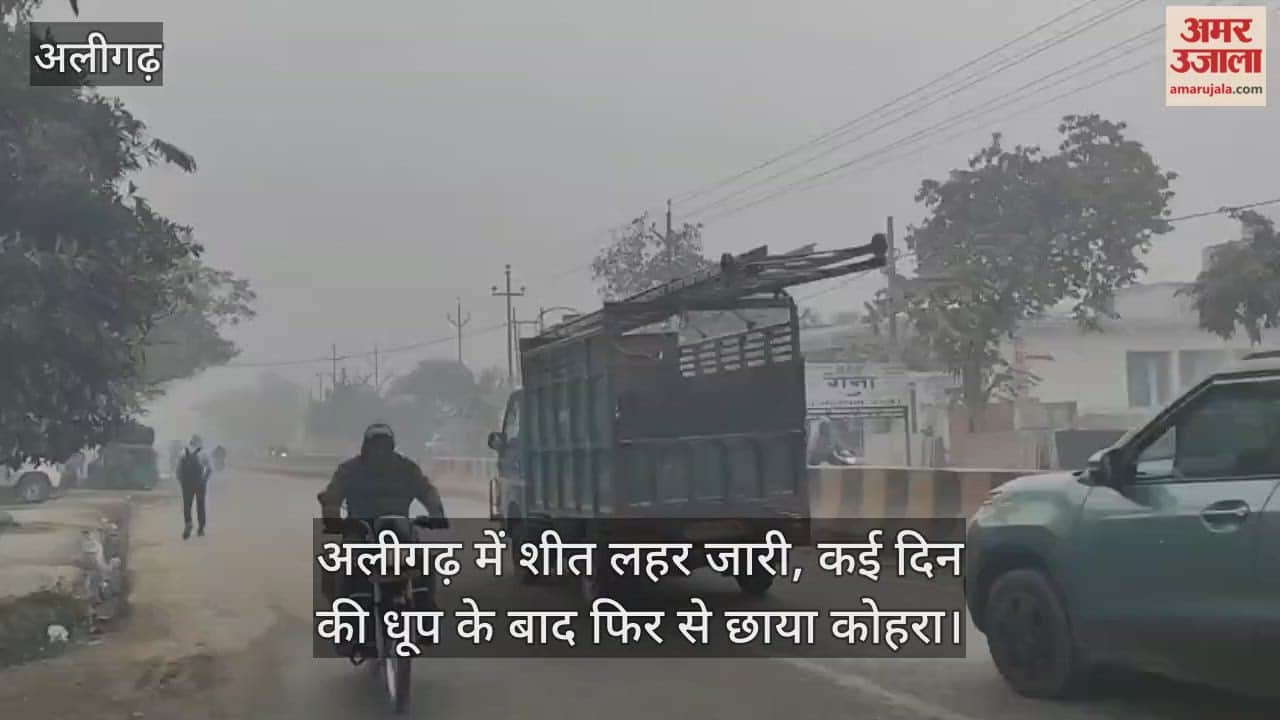 अलीगढ़ में शीत लहर जारी, कई दिन की धूप के बाद फिर से छाया कोहरा