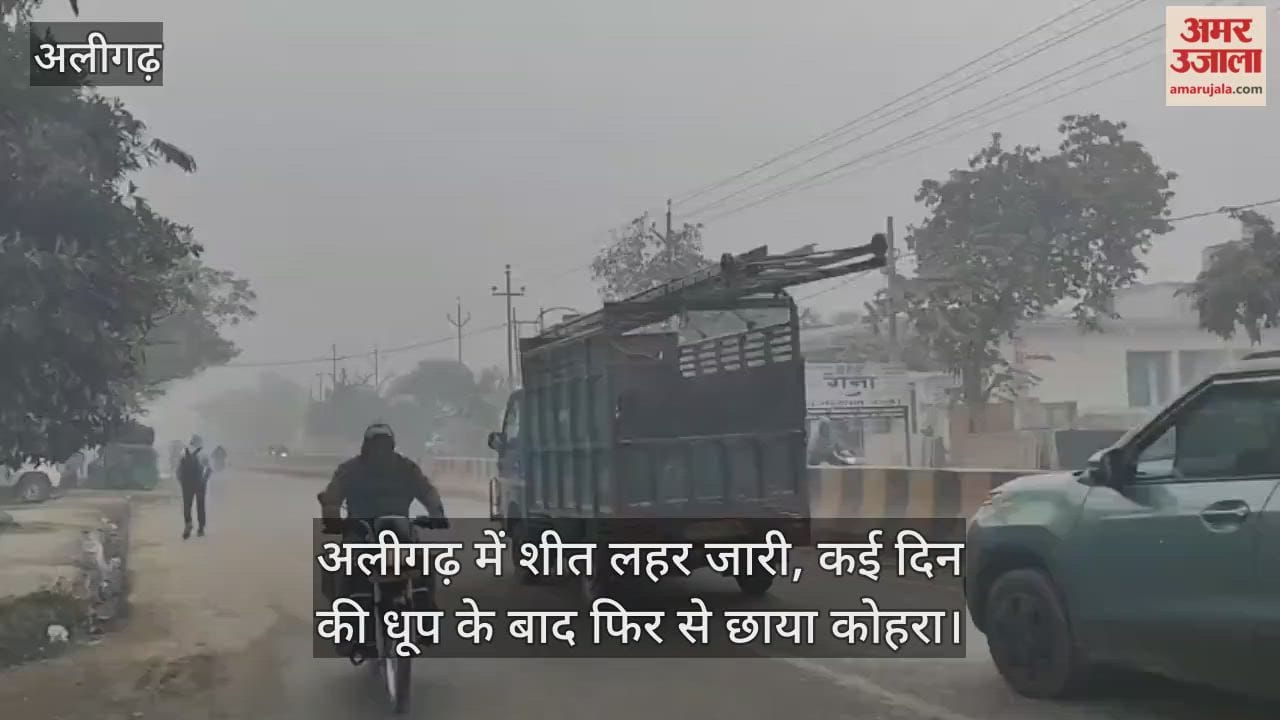 अलीगढ़ में शीत लहर जारी, कई दिन की धूप के बाद फिर से छाया कोहरा