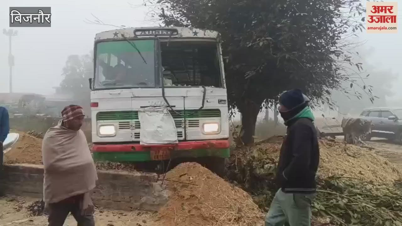 Private Bus Loses Control, Crashes into Ditch in Afzalgarh; Passengers Escape with Minor Injuries