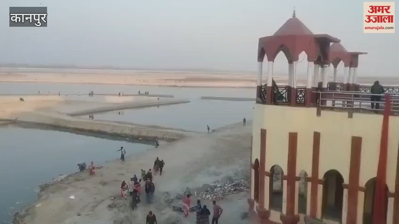crowd of devotees gathered at Siddhnath Ghat for a holy dip in Ganges River on occasion of Makar Sankranti