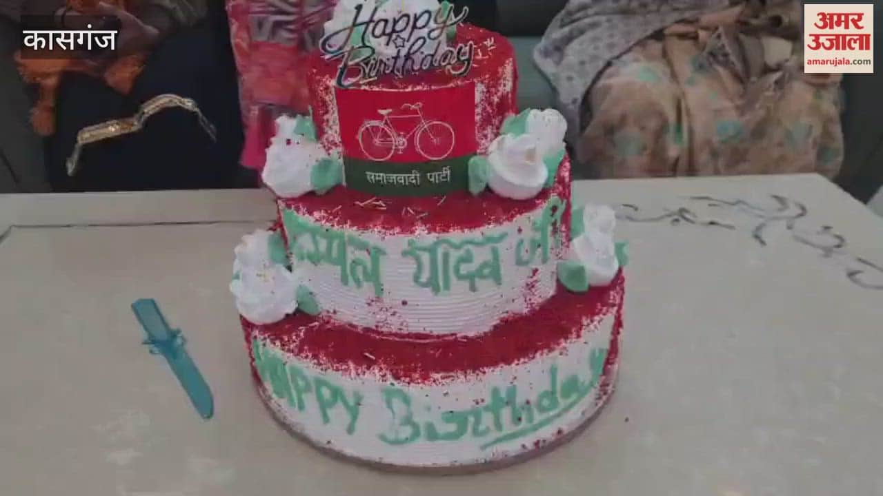 Party workers celebrated SP MP Dimple Yadav birthday by cutting cake