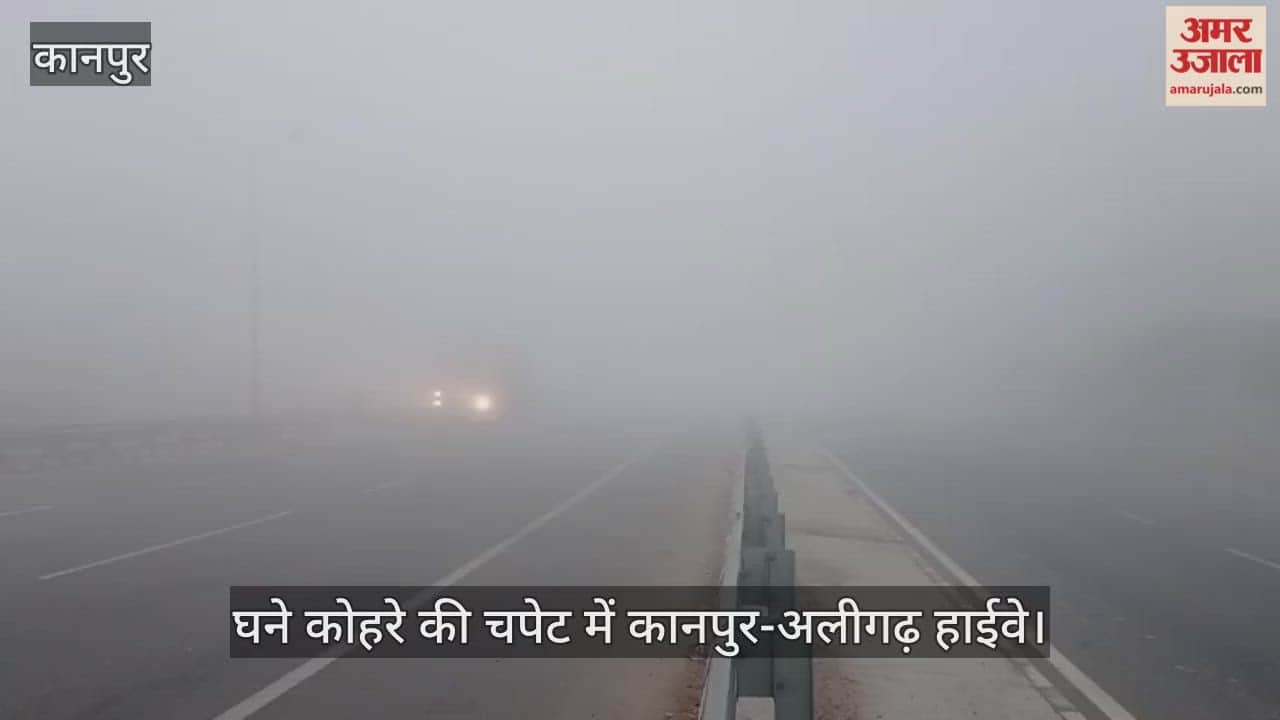 कानपुर: मंधना के पास जीरो हुई विजिबिलिटी; भारी वाहनों के पहिए थमे…यात्री परेशान