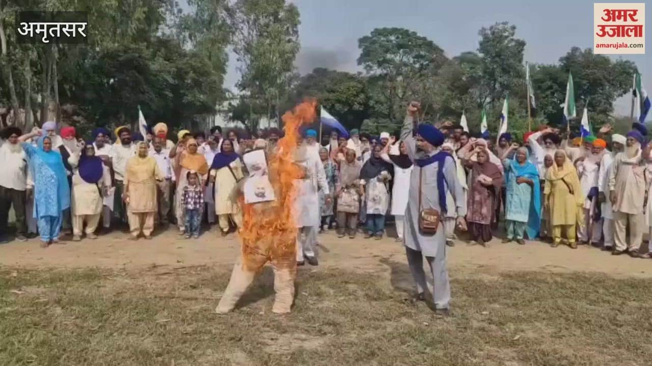 In Amritsar, farmers protested by burning an effigy of the Punjab government to highlight their demands.