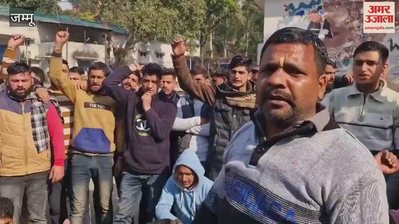 Transport union strike in Reasi, protest at bus stand