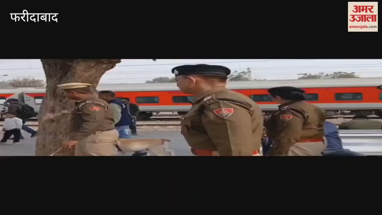 Passengers being checked at Old Faridabad railway station ahead of Republic Day