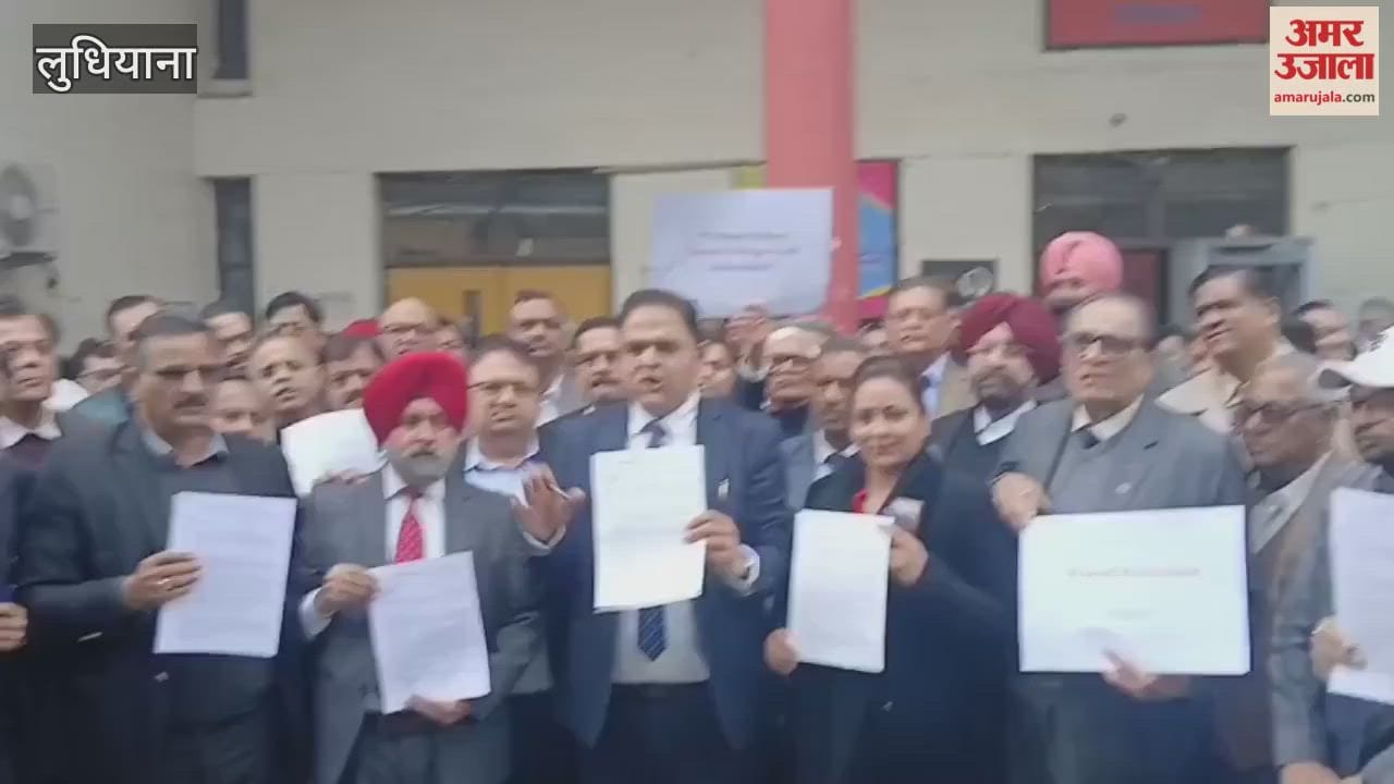 Chartered accountants and tax professionals protest in Ludhiana.